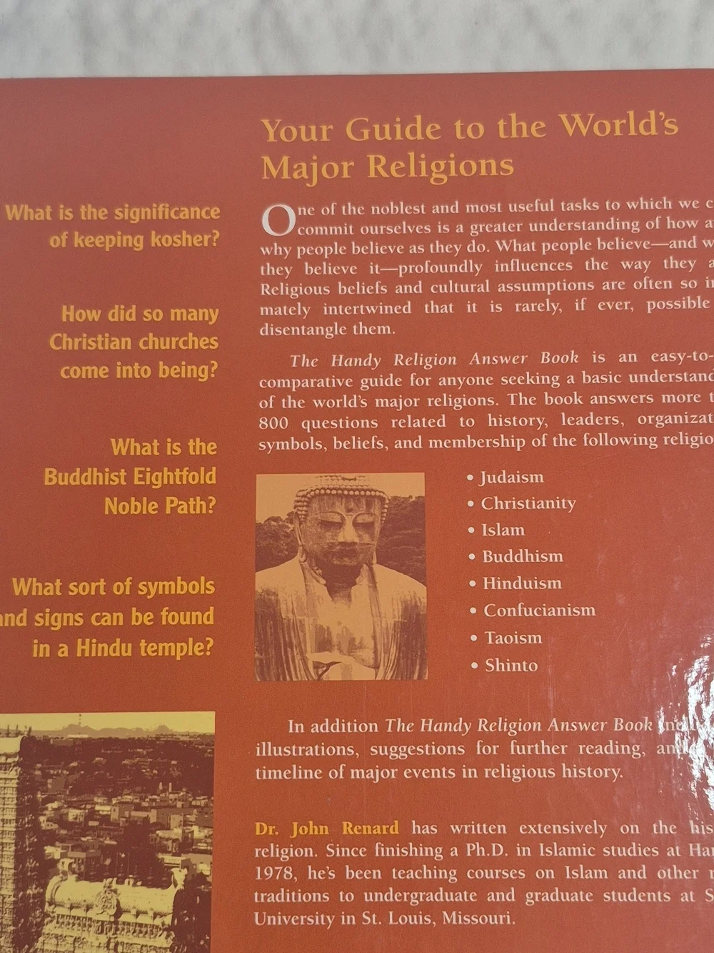 The Handy Religion Answer Book by John Renard - Orange Hardcover